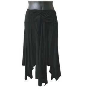 black asymmetrical Skirt Med Knot Waist handkerchief hem Whimsygoth Witchy Y2K